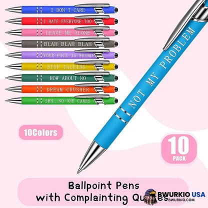 10 Pcs Funny Office Pens(Black Ink)