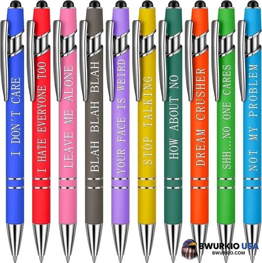 10 Pcs Funny Office Pens(Black Ink) Negative Verse (Pack Of Pcs)