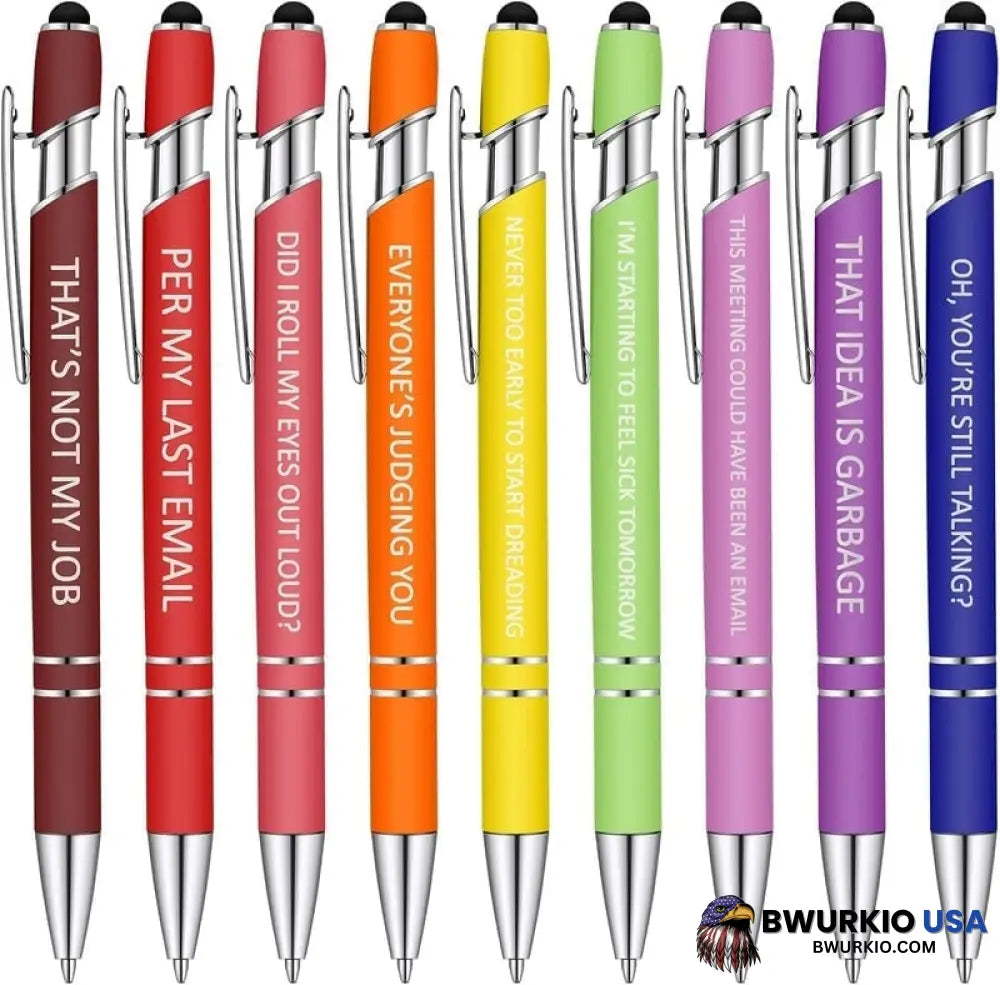 10 Pcs Funny Office Pens(Black Ink) Funny Verse (Pack Of Pcs)