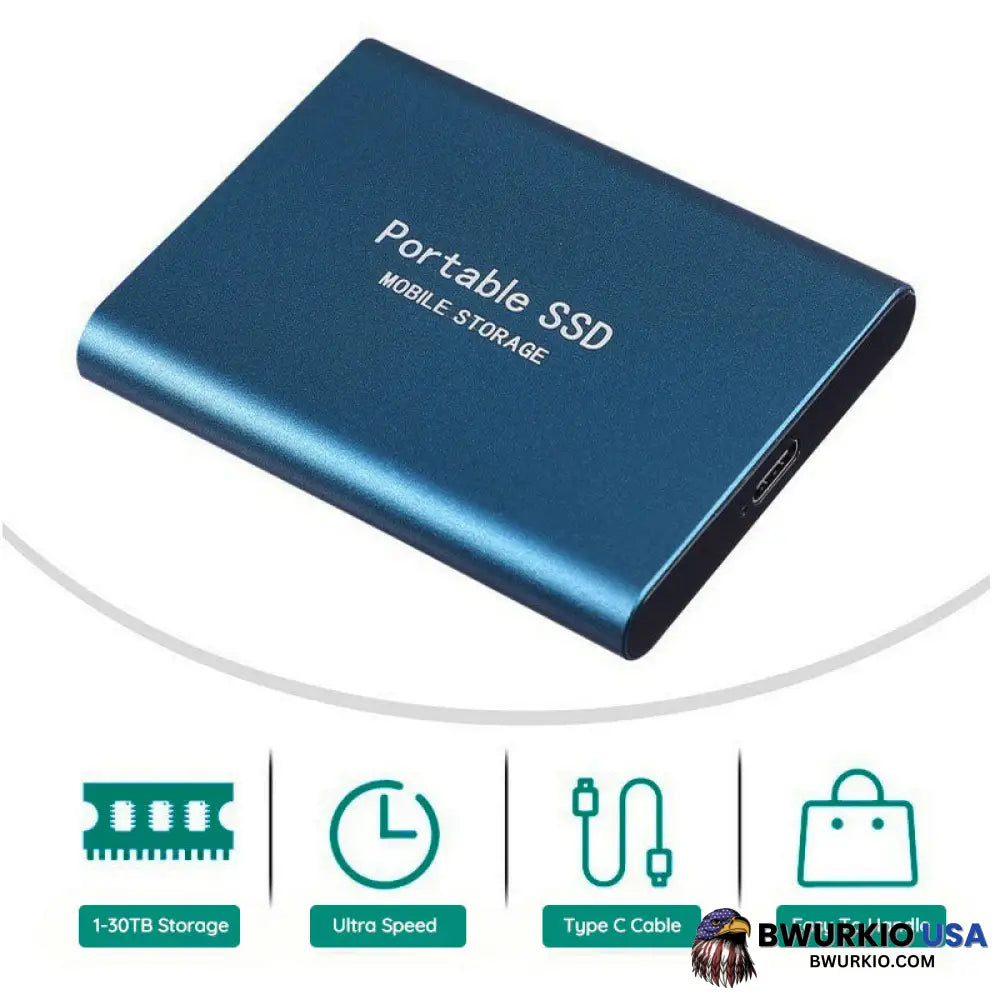 30Tb/16Tb/8Tb/4Tb/2Tb/1Tb Ultra Speed External Ssd Blue / 500 Gb