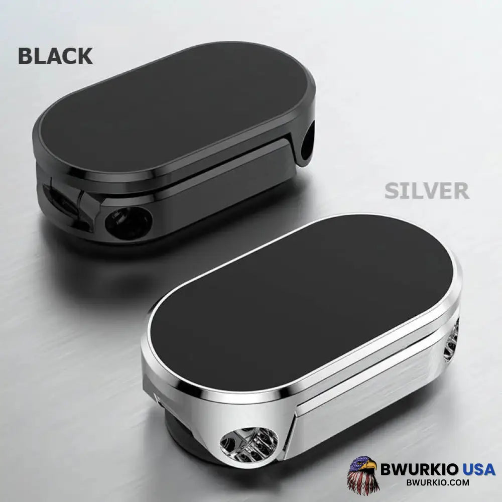 Alloy Folding Magnetic Car Phone Holder Black + Silver