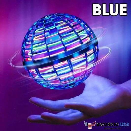 Atmotoys Globe-Shaped Mini Drone Flying Orb Ball With Led Blue