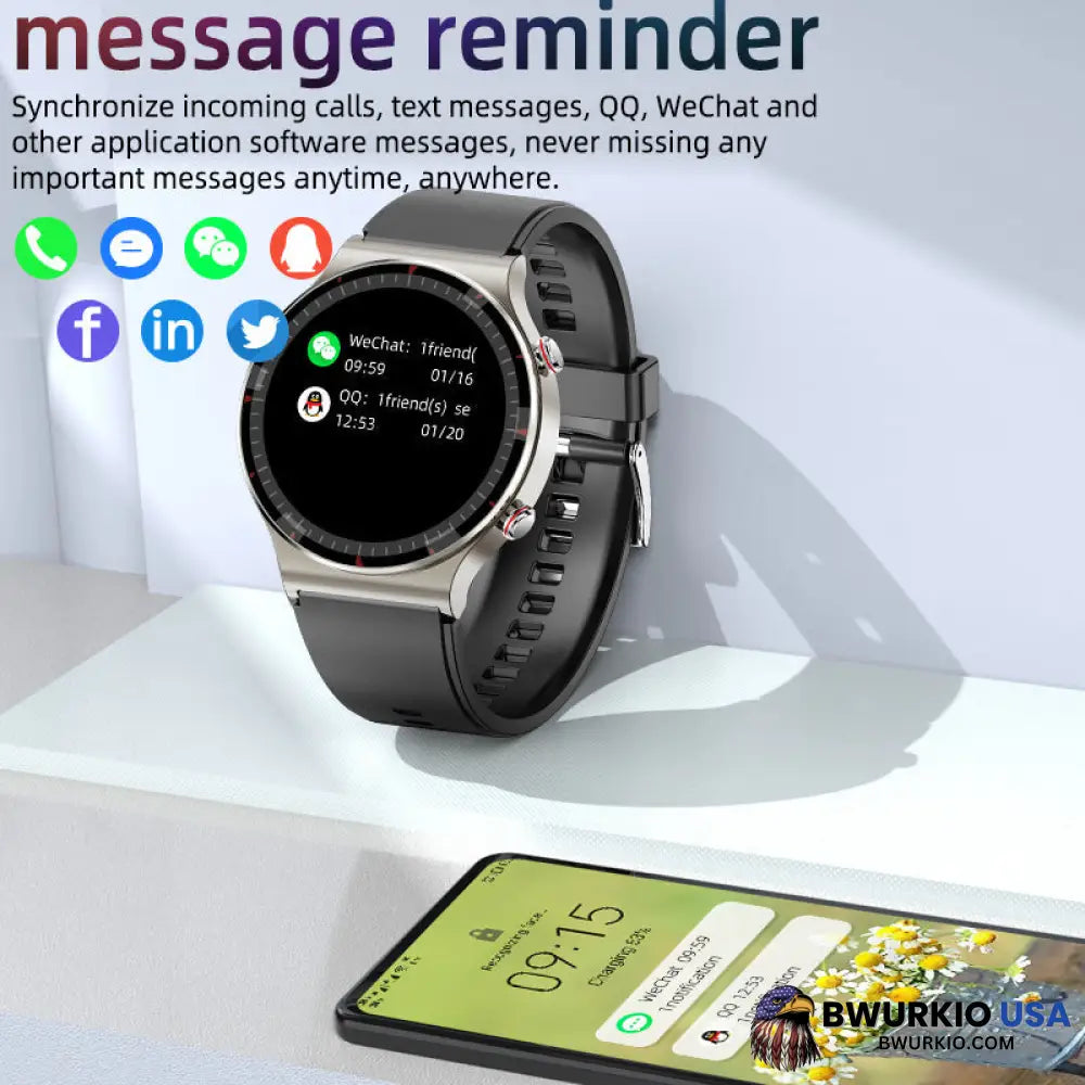 Bearscome Cfda Ecg Blood Oxygen Heart Rate Health Monitoring Smart Watch Smartwatch