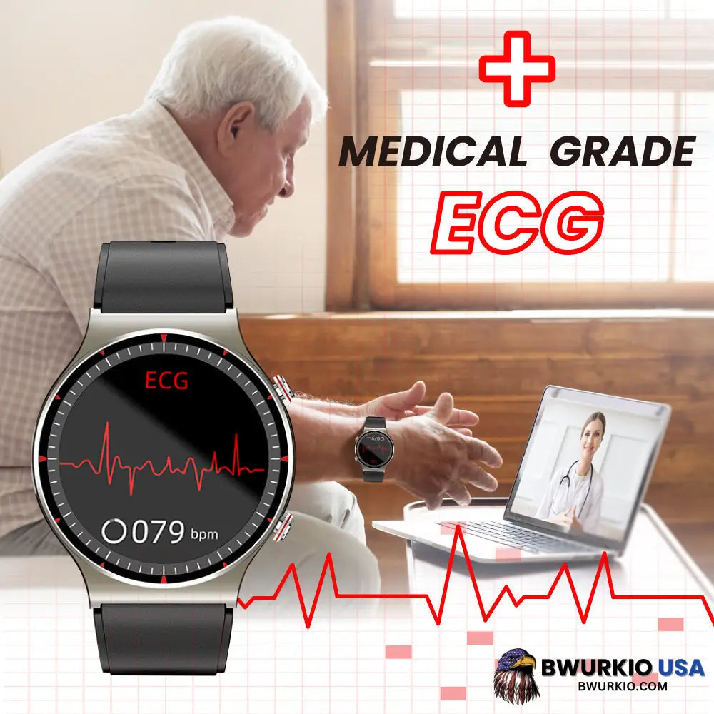 Bearscome Cfda Ecg Blood Oxygen Heart Rate Health Monitoring Smart Watch Smartwatch