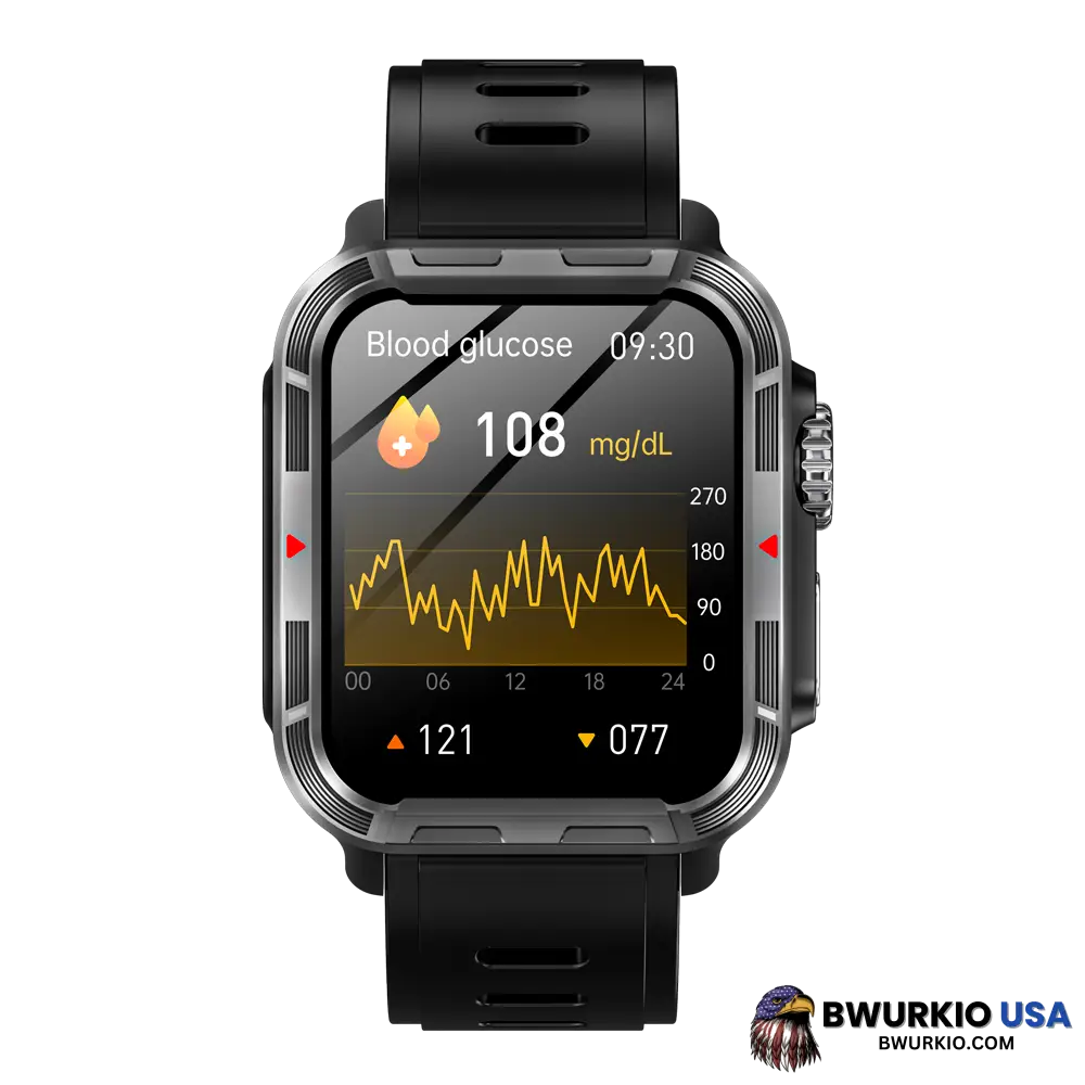 Bearscome Vee Pro Rugged Sports Smartwatch For Body Composition /Ecg/ Blood Sugar/Blood