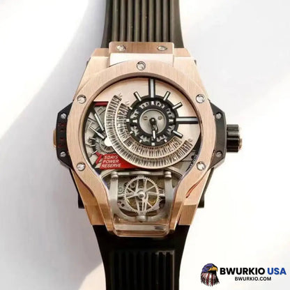 Bi-Axis Tourbillon Wristwatch Waterproof Mechanical Movement Watch