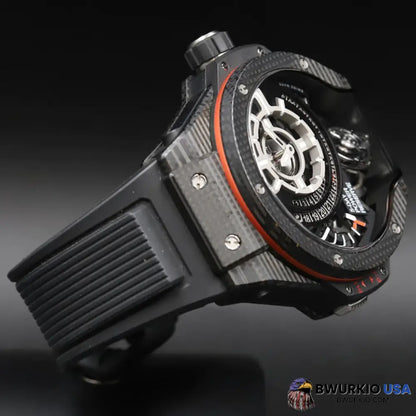 Bi-Axis Tourbillon Wristwatch Waterproof Mechanical Movement Watch