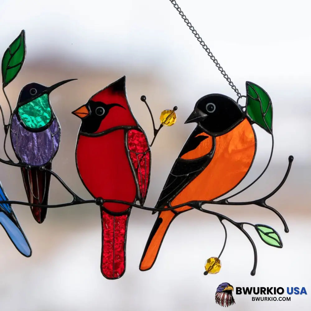 Birds Stained Glass Window Hangings