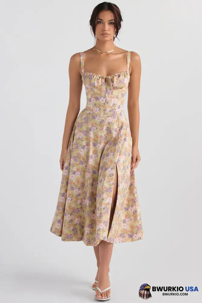 Carmen Print Bustier Sundress