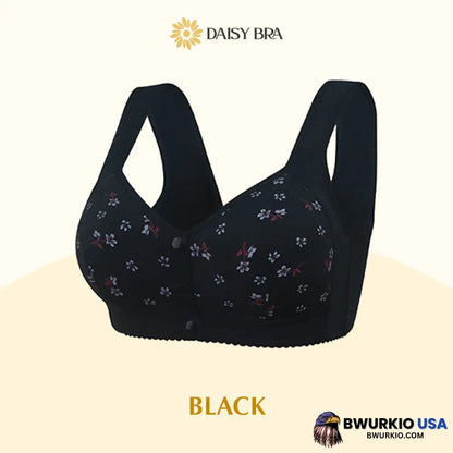 Daisy Bra Comfortable & Convenient Front Button Black / S - Fits 32Abc 34Ab