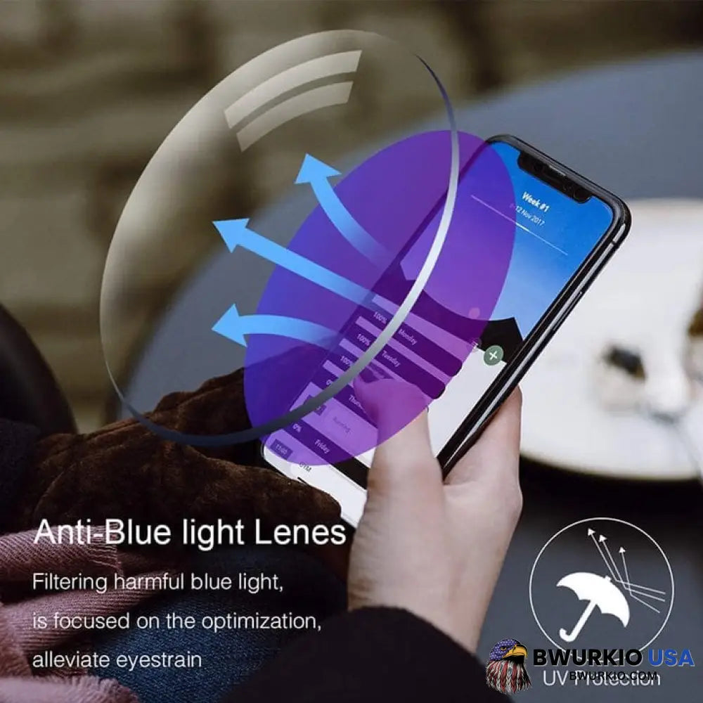 Foldflat Sapphire High Hardness Anti-Blue Progressive Far And Near Dual-Use Reading Glasses