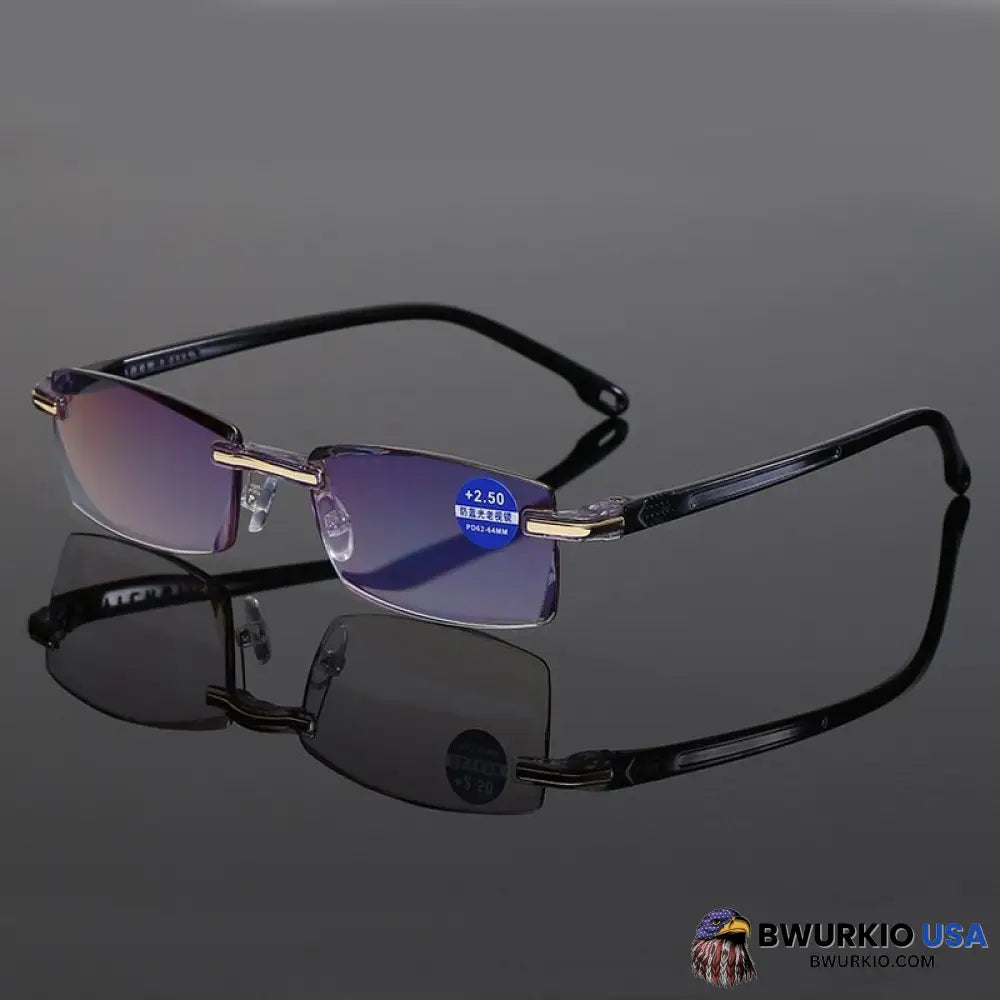 Foldflat Sapphire High Hardness Anti-Blue Progressive Far And Near Dual-Use Reading Glasses