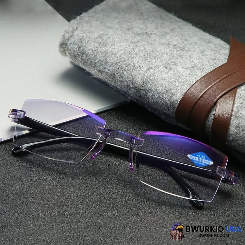 Foldflat Sapphire High Hardness Anti-Blue Progressive Far And Near Dual-Use Reading Glasses