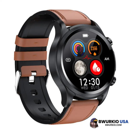 Geekran Non-Invasive Blood Glucose Test Smartwatch Brown Leather / Only Smartwatch