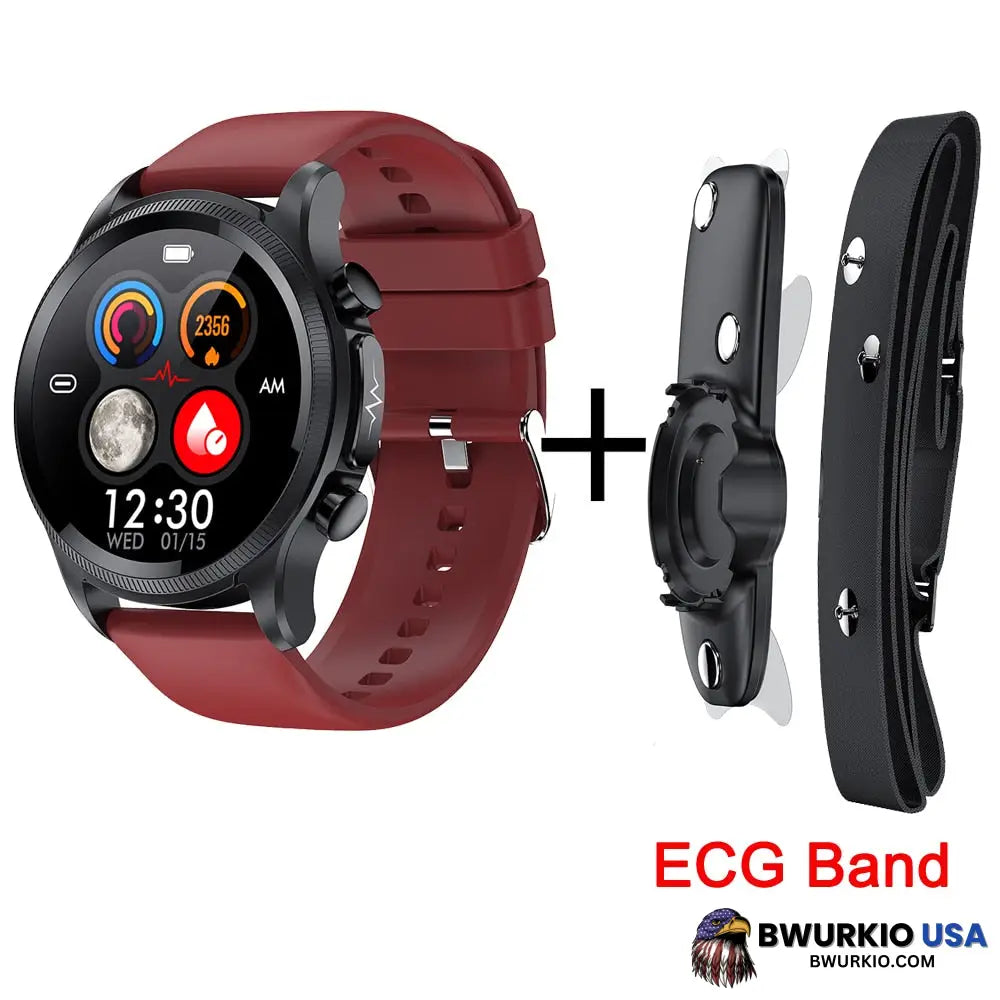 Geekran Non-Invasive Blood Glucose Test Smartwatch Red / With Ecg Band