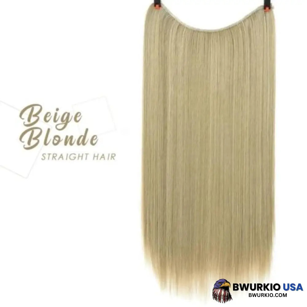 Invisible Halo Extensions - Secret Hair Extension Band Beige Blonde / Straight Business & Industrial