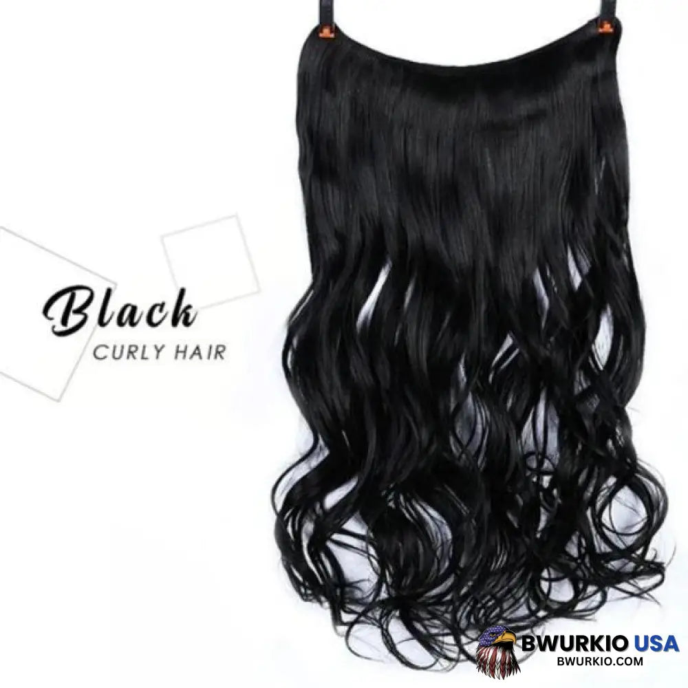 Invisible Halo Extensions - Secret Hair Extension Band Black / Curly Business & Industrial