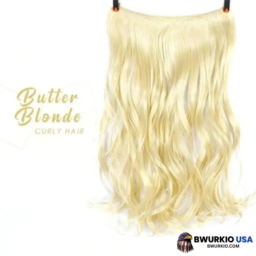 Invisible Halo Extensions - Secret Hair Extension Band Butter Blonde / Curly Business & Industrial