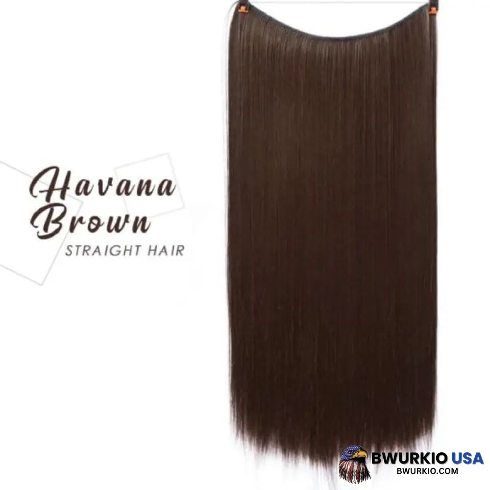 Invisible Halo Extensions - Secret Hair Extension Band Havana Brown / Straight Business & Industrial