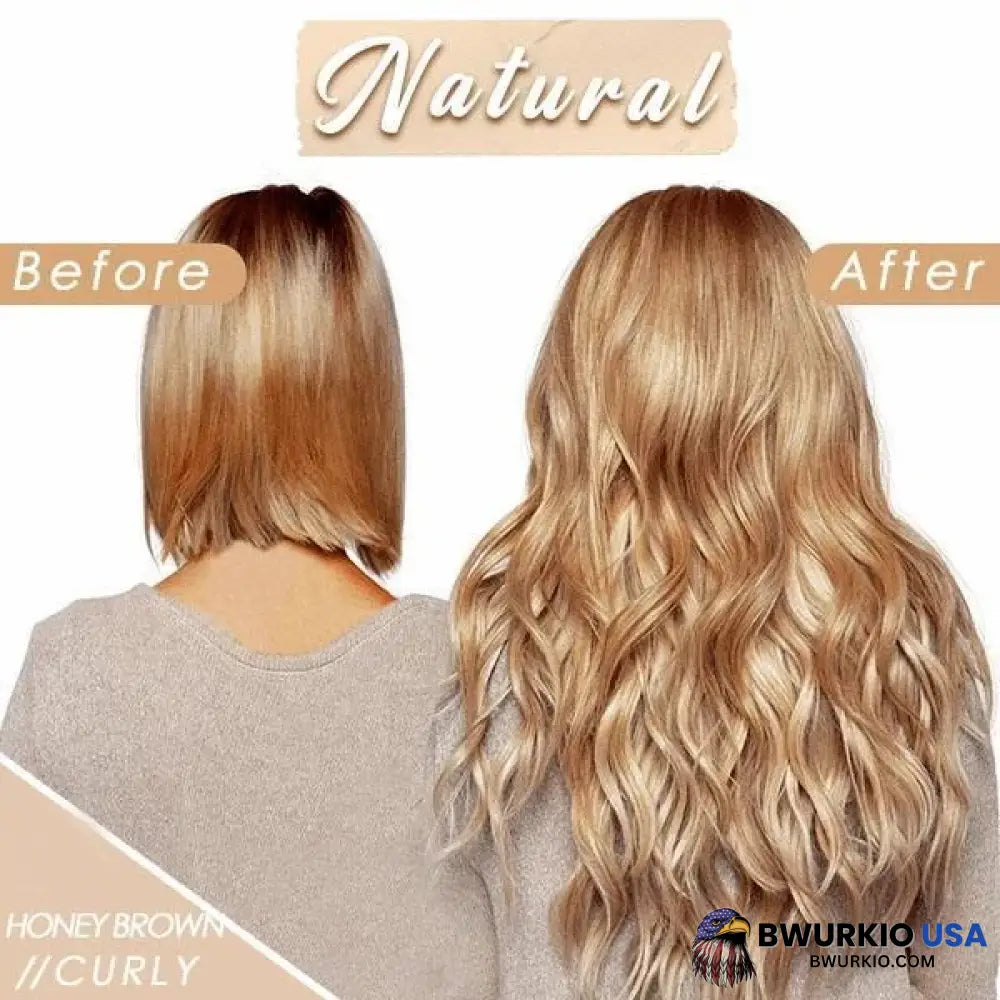 Invisible Halo Extensions - Secret Hair Extension Band Honey Brown / Curly Business & Industrial