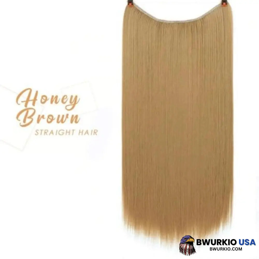 Invisible Halo Extensions - Secret Hair Extension Band Honey Brown / Straight Business & Industrial