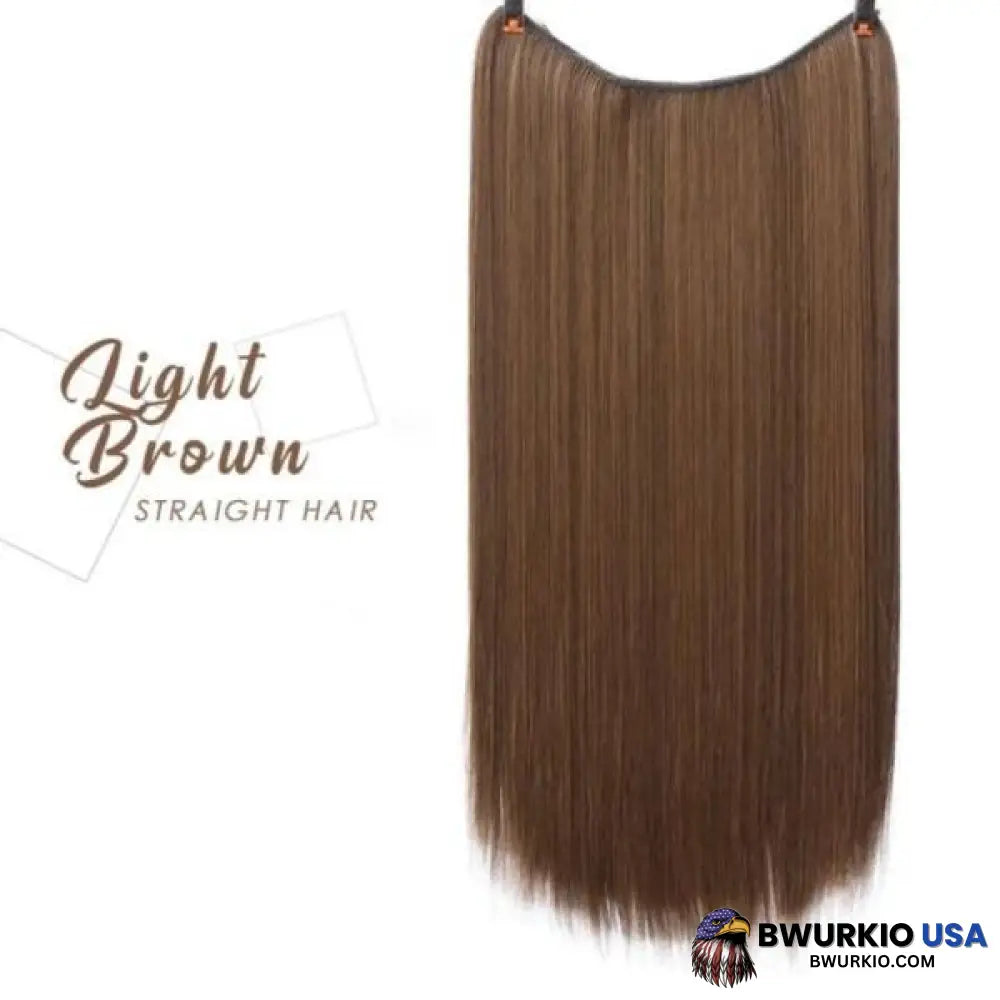 Invisible Halo Extensions - Secret Hair Extension Band Light Brown / Straight Business & Industrial