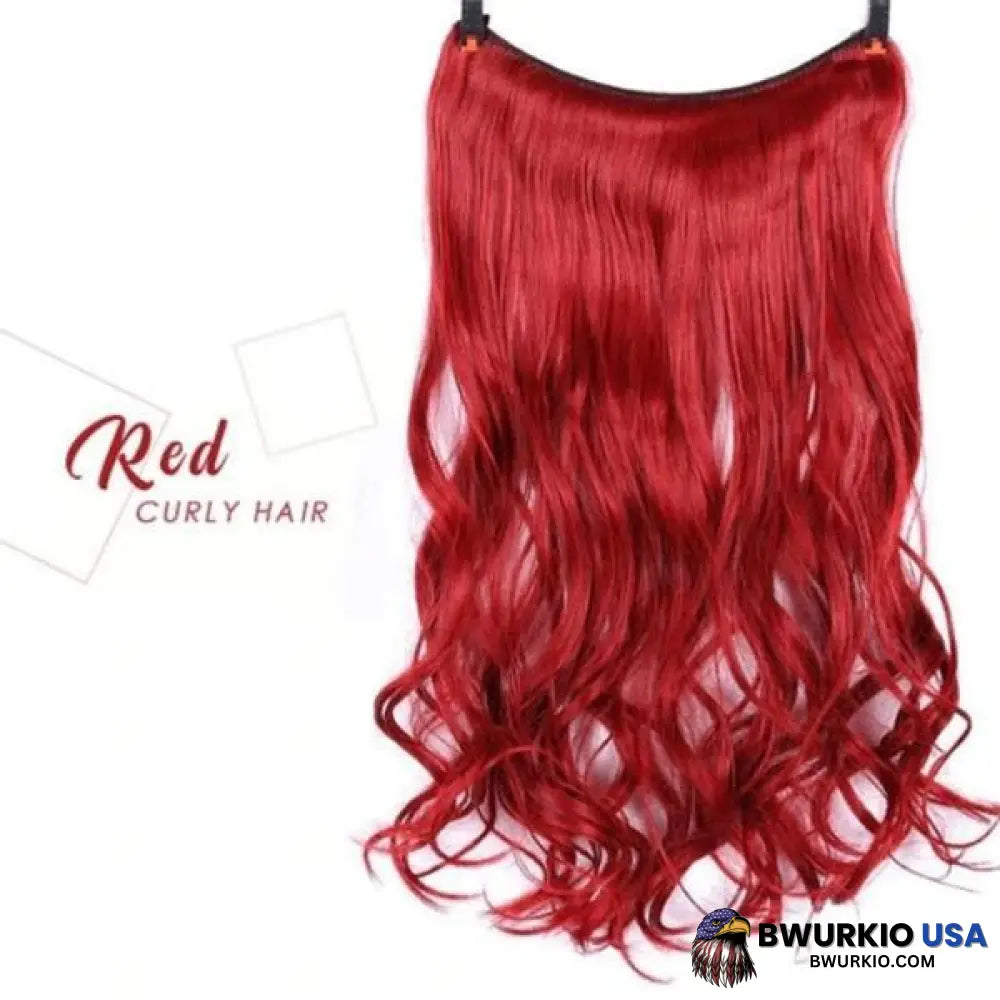 Invisible Halo Extensions - Secret Hair Extension Band Red / Curly Business & Industrial