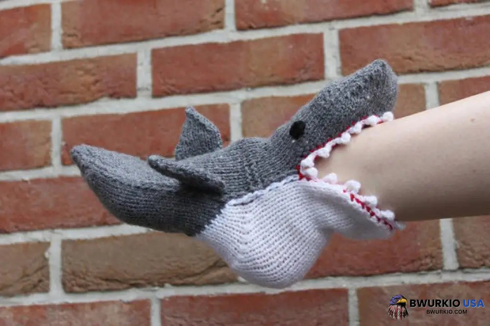 Knit Crocodile Socks Shark