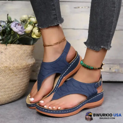 Leather Orthopedic Arch Support Sandals Diabetic Walking