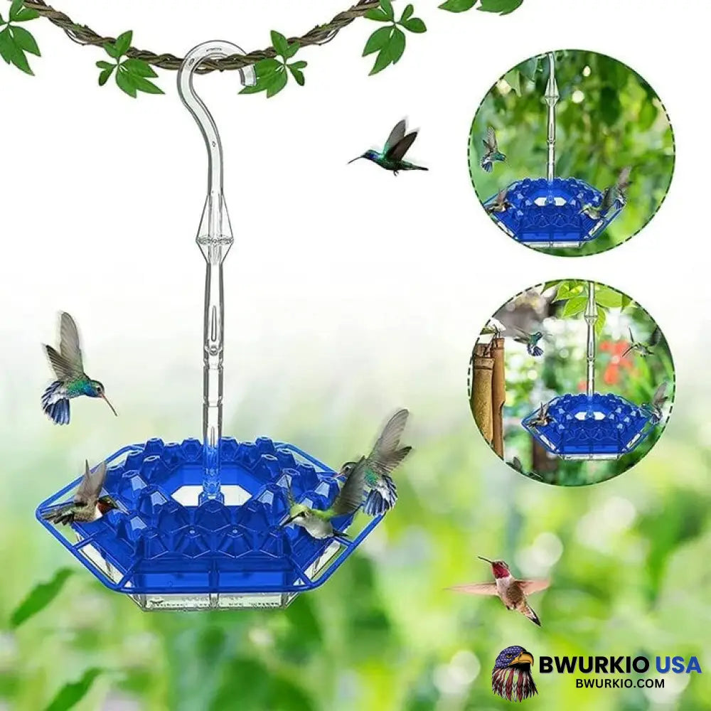 Marys Hummingbird Feeder With Perch And Built-In Ant Moat Blue