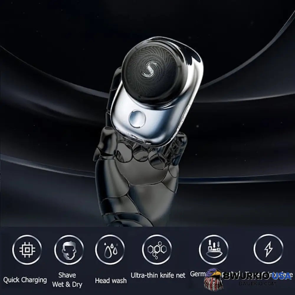 Mini-Shave Portable Electric Shaver Silver