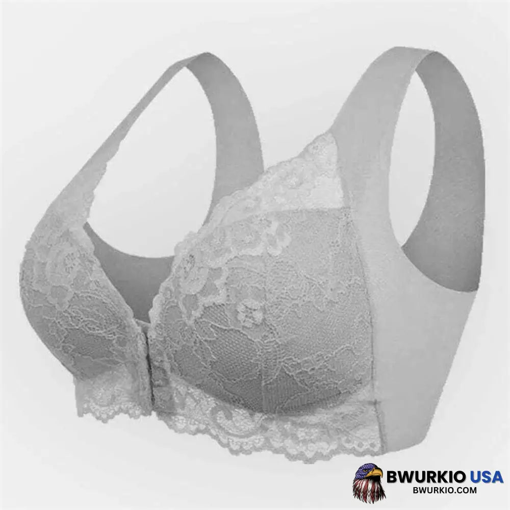 Oladoct® Front Closure 5D Shaping Push Up Wireless Bra Gray / Size:34A/B/C