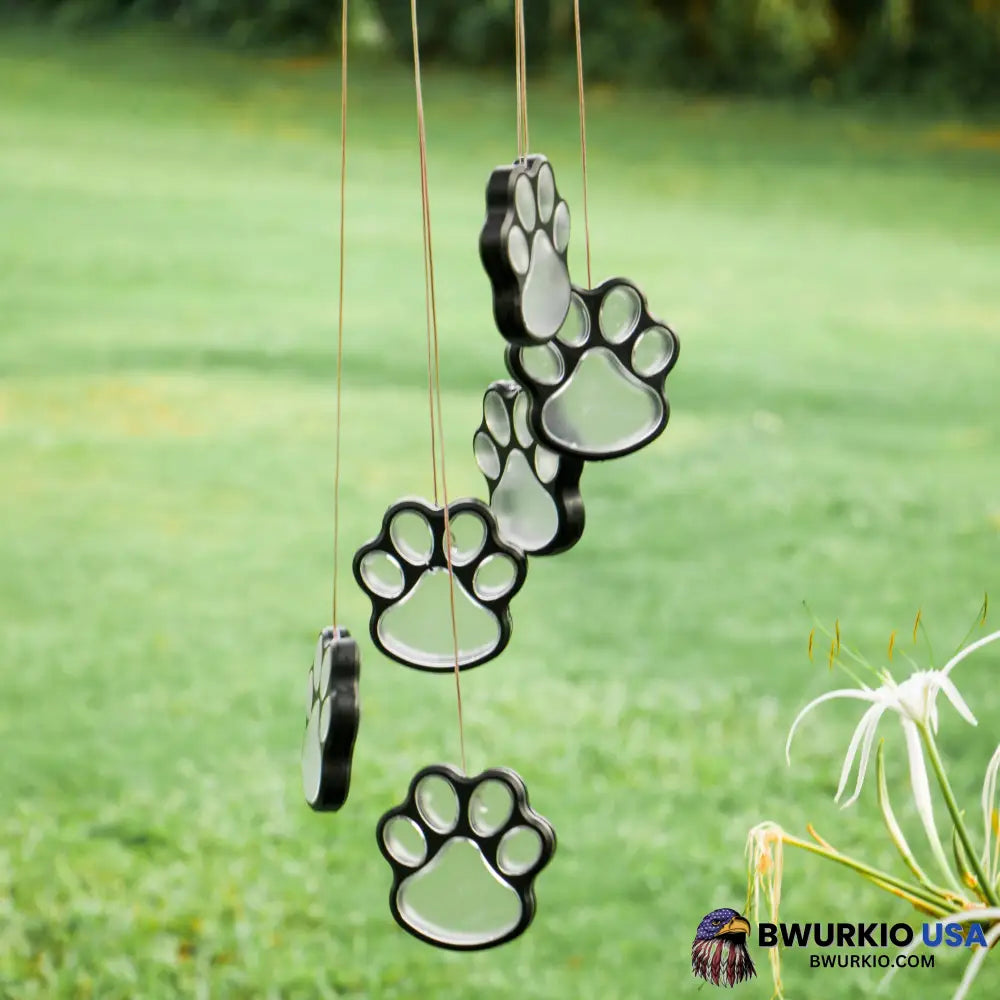 Paw Prints Solar Wind Chime