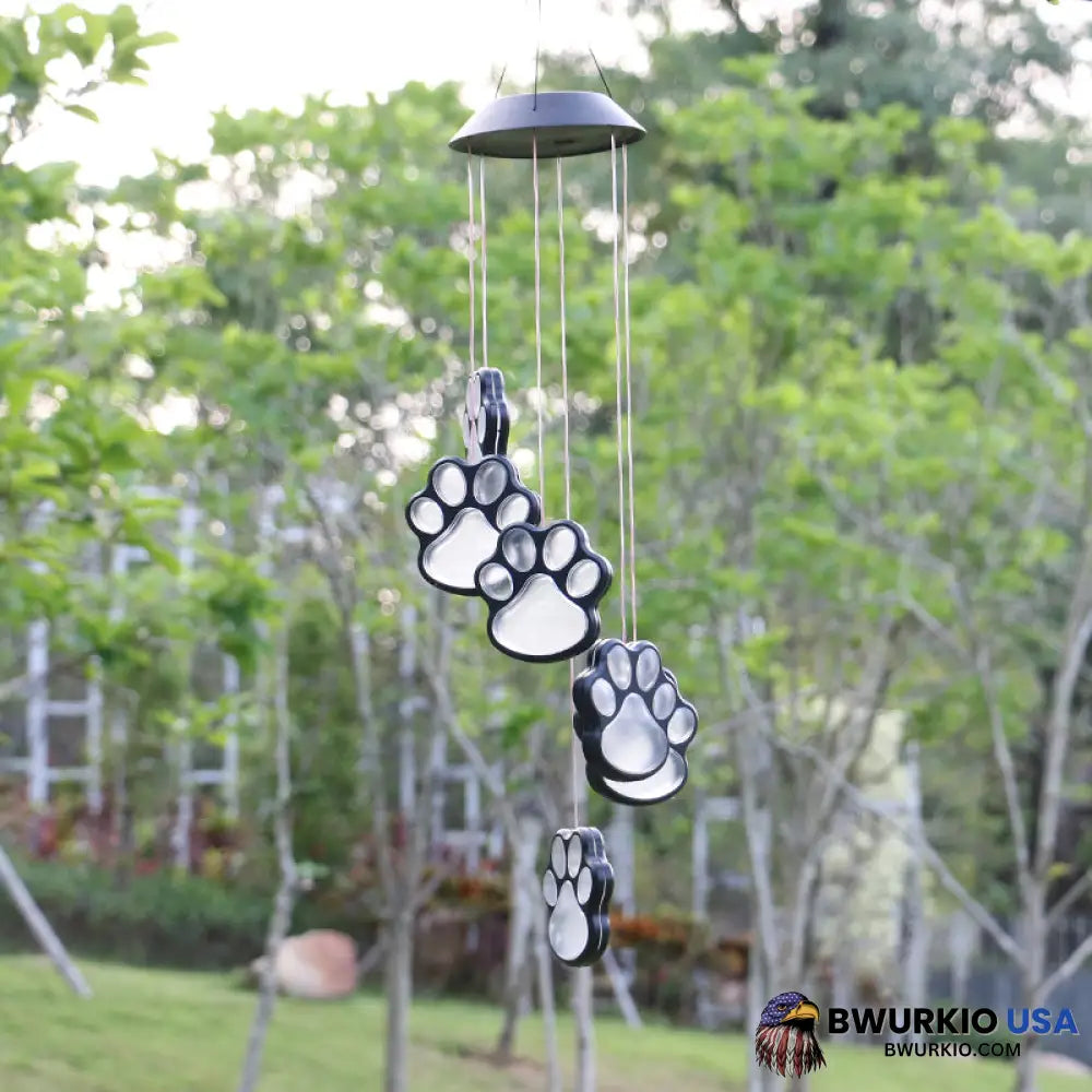 Paw Prints Solar Wind Chime