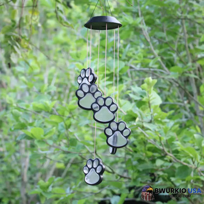 Paw Prints Solar Wind Chime