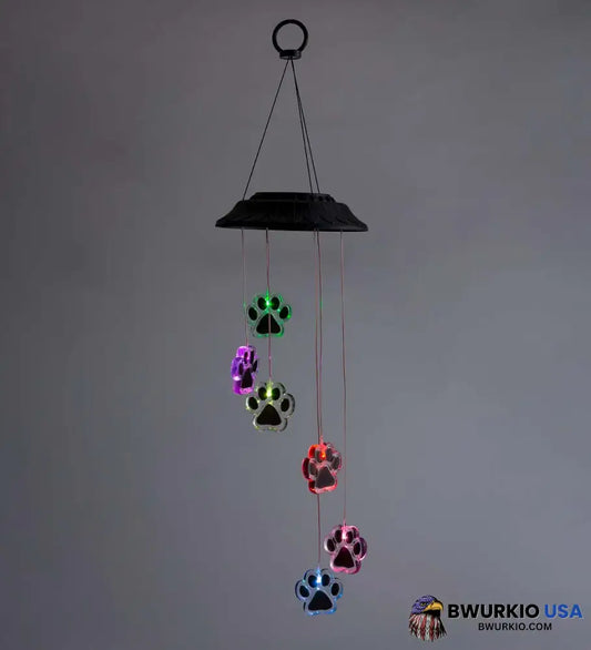 Paw Prints Solar Wind Chime