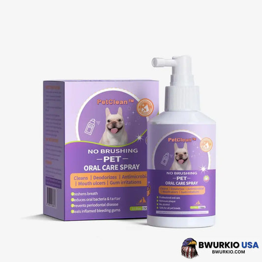 Petclean Teeth Cleaning Spray For Dogs & Cats Eliminate Bad Breath Targets Tartar Plaque Without