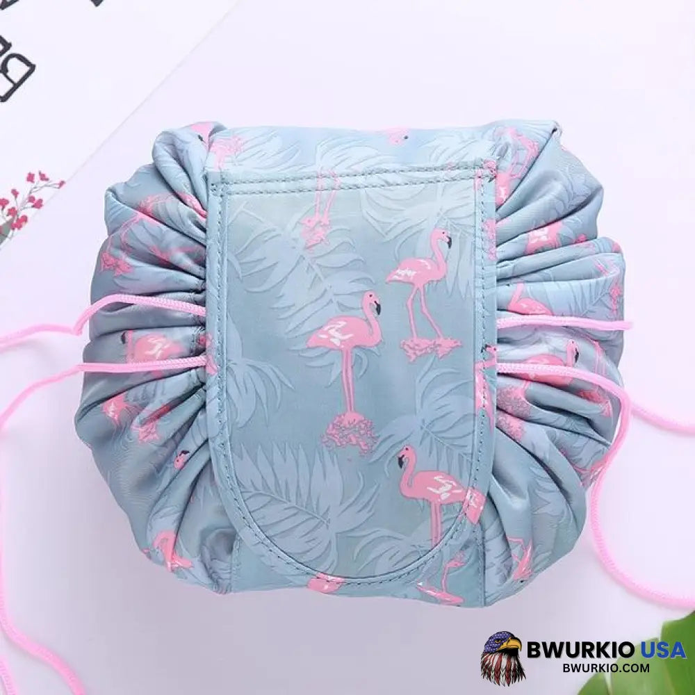 Quick Makeup Bag - Magic Cosmetics Pouch Flamingo Blue Business & Industrial