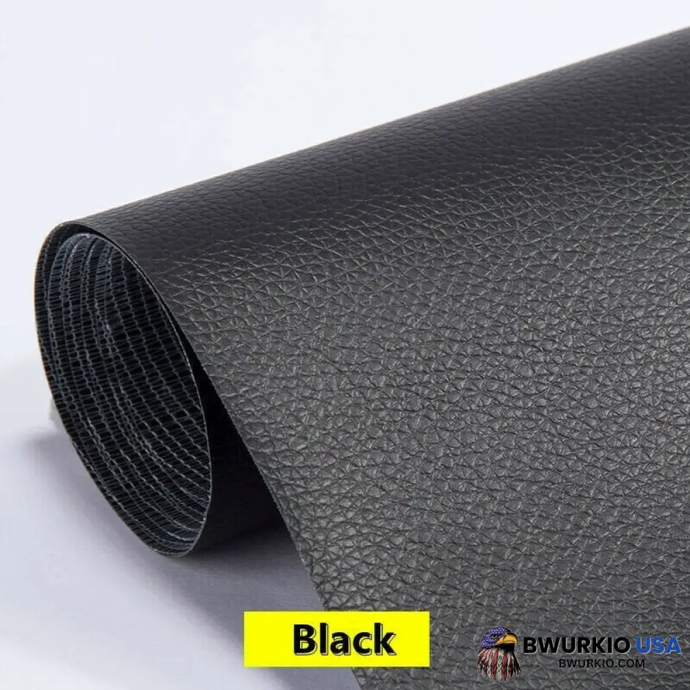 Self Adhesive Leather Refinisher Cuttable Sofa Repair 8X12In(20X30Cm)*2 Special Promotion / Black