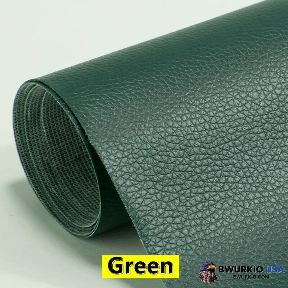 Self Adhesive Leather Refinisher Cuttable Sofa Repair 8X12In(20X30Cm)*2 Special Promotion / Green