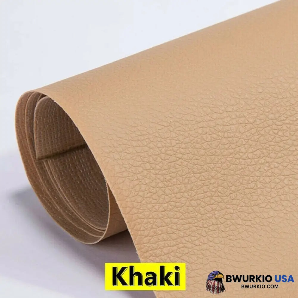 Self Adhesive Leather Refinisher Cuttable Sofa Repair 8X12In(20X30Cm)*2 Special Promotion / Khaki