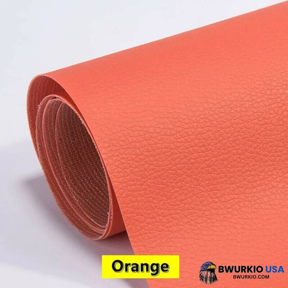 Self Adhesive Leather Refinisher Cuttable Sofa Repair 8X12In(20X30Cm)*2 Special Promotion / Orange