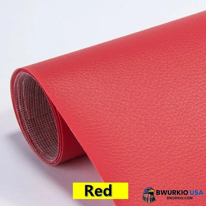 Self Adhesive Leather Refinisher Cuttable Sofa Repair 8X12In(20X30Cm)*2 Special Promotion / Red