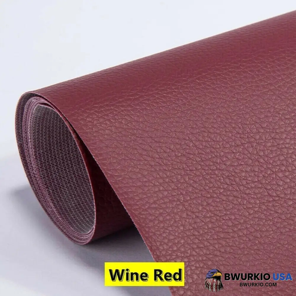 Self Adhesive Leather Refinisher Cuttable Sofa Repair 8X12In(20X30Cm)*2 Special Promotion / Wine Red