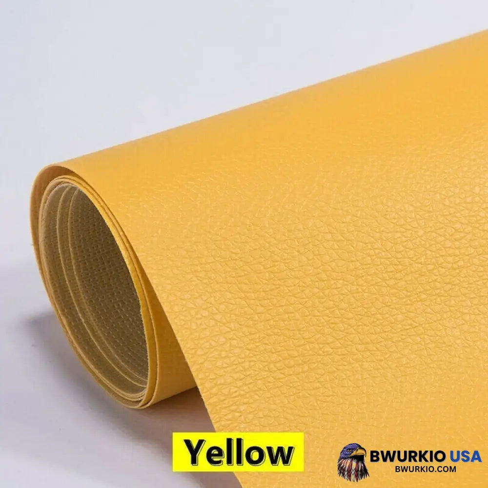 Self Adhesive Leather Refinisher Cuttable Sofa Repair 8X12In(20X30Cm)*2 Special Promotion / Yellow