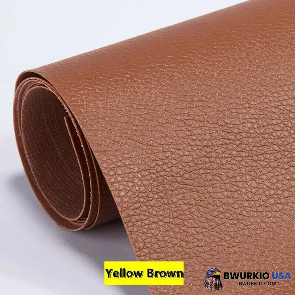 Self Adhesive Leather Refinisher Cuttable Sofa Repair 8X12In(20X30Cm)*2 Special Promotion / Yellow