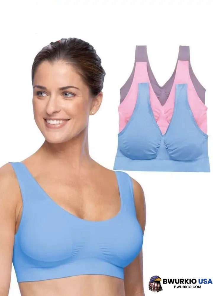 Sexy Genie Bra Buy 1 Get 3 Improved Comfortable Seamless Pastel / S