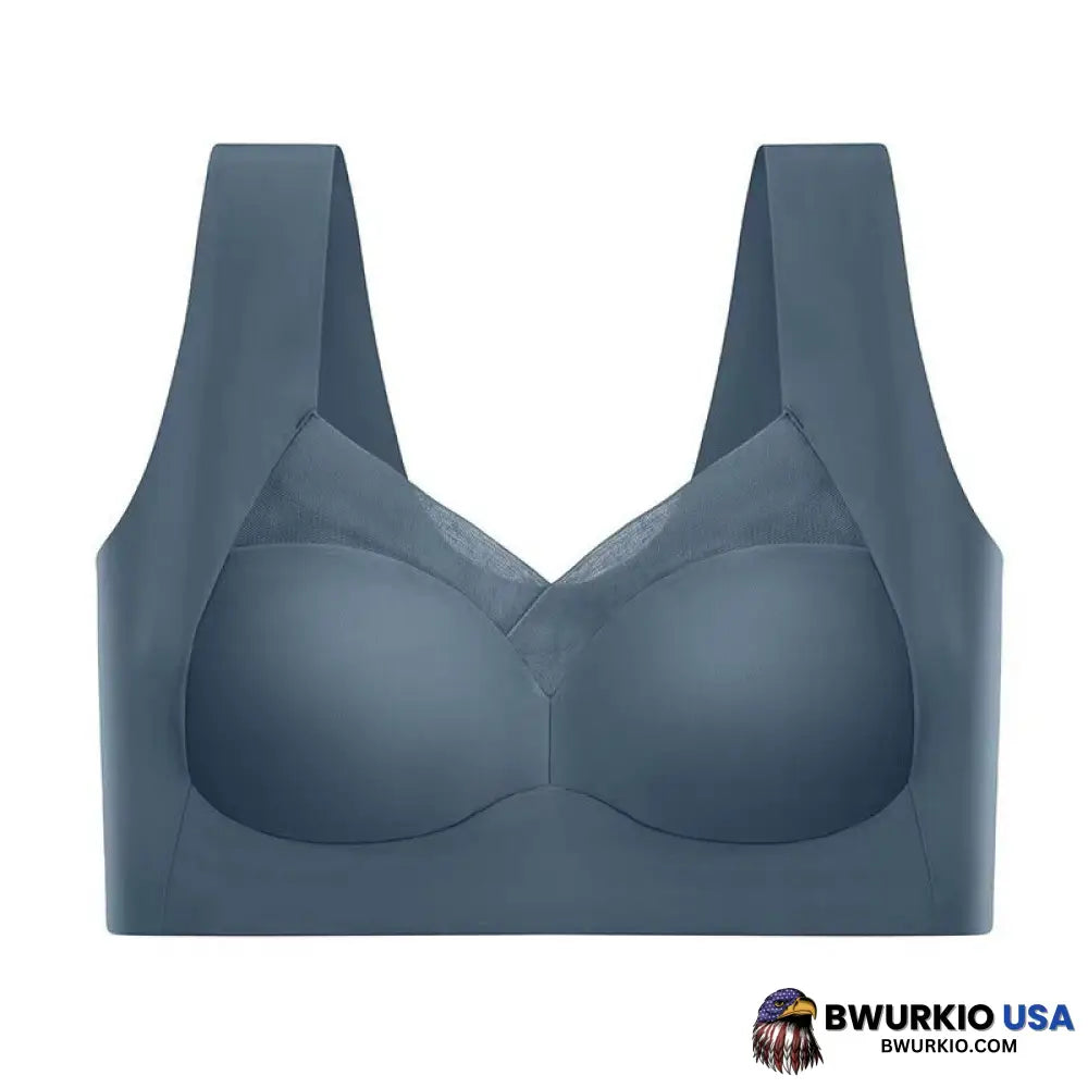 Wmbra Posture Correction Summer Wireless Push-Up Comfort Bra -2.0 Dark Blue / L