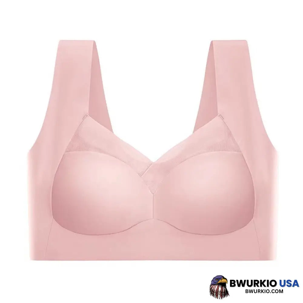 Wmbra Posture Correction Summer Wireless Push-Up Comfort Bra -2.0 Pink / L