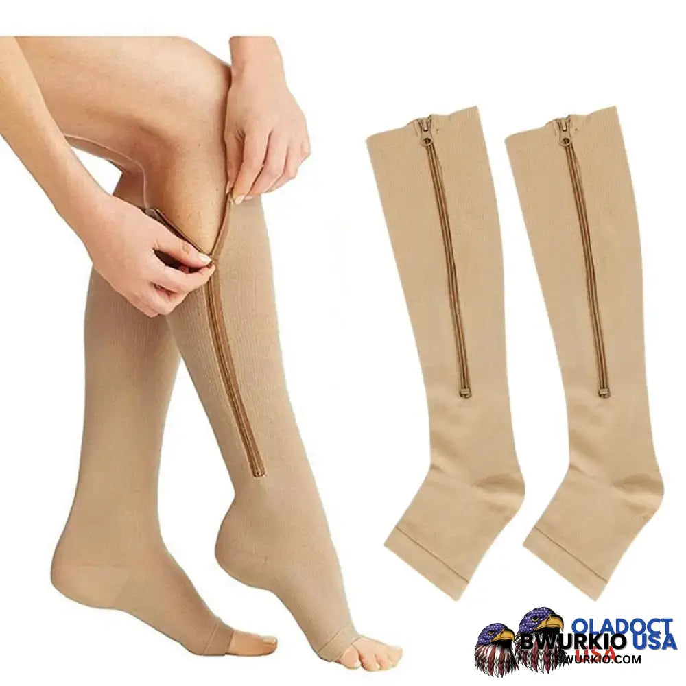 Zipper Medic - Compression Socks 3 Pairs / Beige S/M 200004183